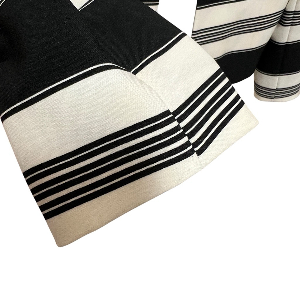 Tahari Arthur S. Levine Women's Cropped Black & White Boxy Blazer Career, 12 - Picture 4 of 15